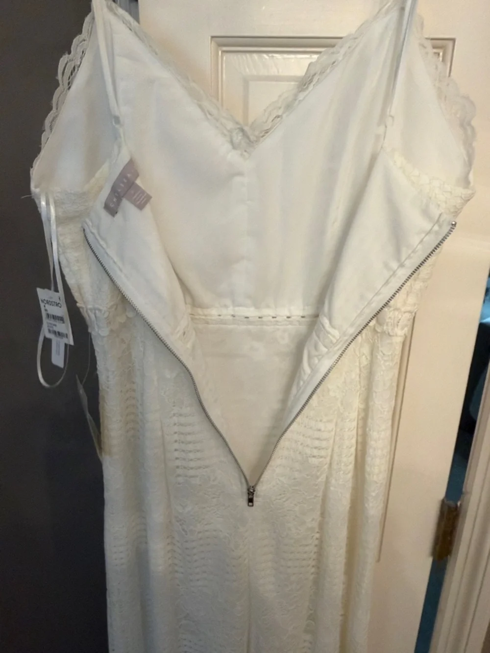 Chelsea28 White Lace Spaghetti-Strap Midi Dress - Picture 10 of 11